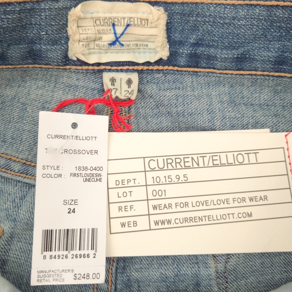Current Elliott Crossover Button Fly Distressed S… - image 7